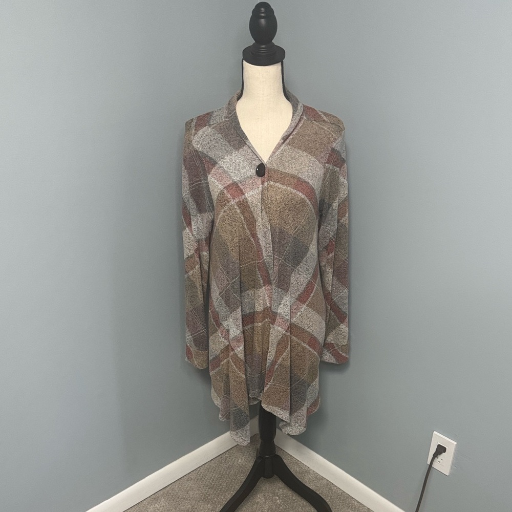 Soft Surroundings Women’s Multicolor 1 Button Cardigan Sz L
